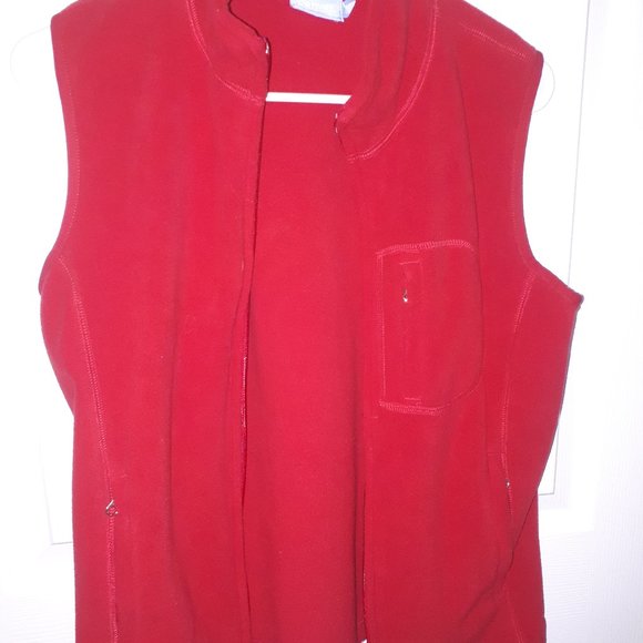 Cozy Denver Hayes Red Polar Fleece Vest Size Small - Picture 2 of 4